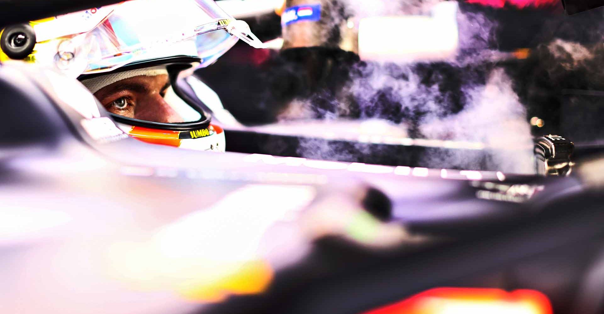 DOHA, QATAR - NOVEMBER 20: Max Verstappen of Netherlands and Red Bull Racing prepares to drive in the garage during qualifying ahead of the F1 Grand Prix of Qatar at Losail International Circuit on November 20, 2021 in Doha, Qatar. (Photo by Mark Thompson/Getty Images)