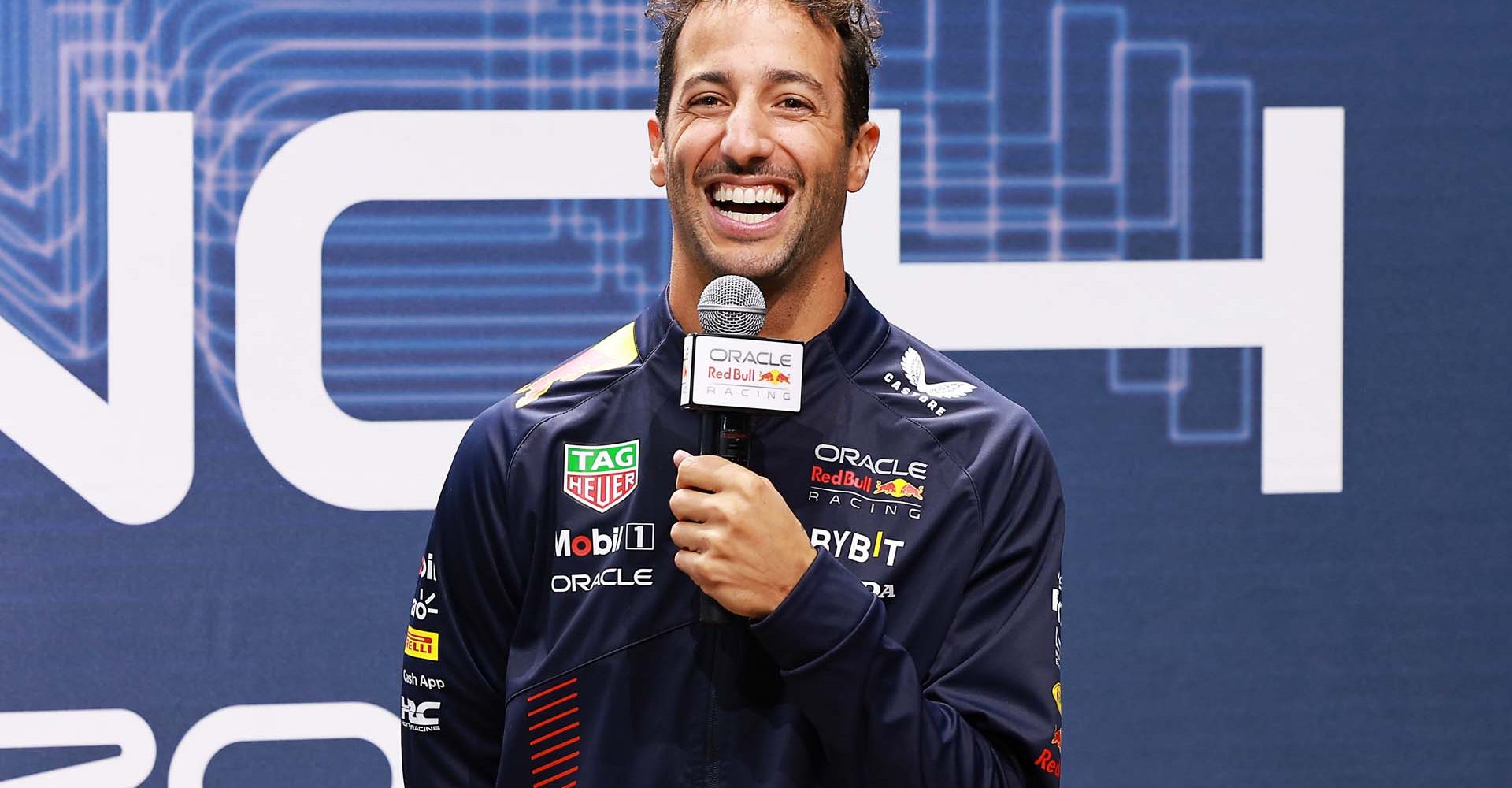 NEW YORK, NEW YORK - FEBRUARY 03: Daniel Ricciardo of Australia and Oracle Red Bull Racing talks during the Oracle Red Bull Racing Season Launch 2023 at Classic Car Club Manhattan on February 03, 2023 in New York City. (Photo by Arturo Holmes/Getty Images for Oracle Red Bull Racing) // FIA / Getty Images / Red Bull Content Pool // SI202302030505 // Usage for editorial use only //