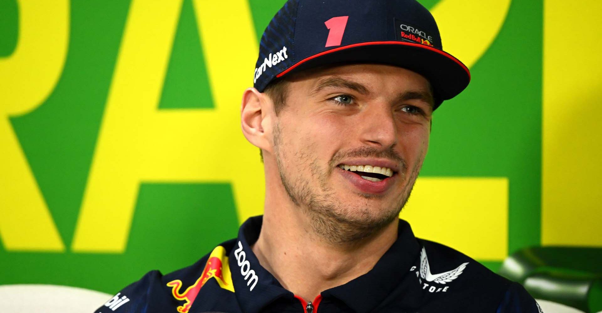 SAO PAULO, BRAZIL - NOVEMBER 02: Max Verstappen of the Netherlands and Oracle Red Bull Racing reacts in the Drivers Press Conference during previews ahead of the F1 Grand Prix of Brazil at Autodromo Jose Carlos Pace on November 02, 2023 in Sao Paulo, Brazil. (Photo by Clive Mason/Getty Images) // Getty Images / Red Bull Content Pool // SI202311020809 // Usage for editorial use only //