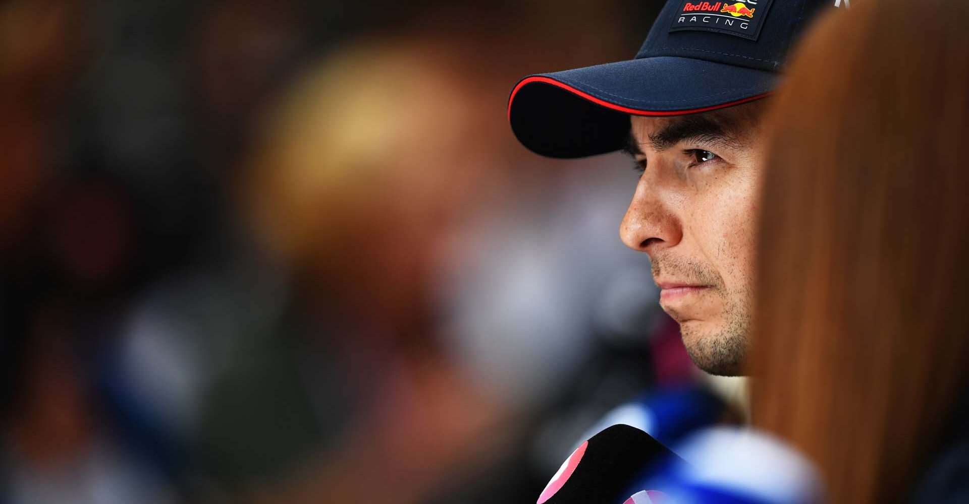 SAO PAULO, BRAZIL - NOVEMBER 02: Sergio Perez of Mexico and Oracle Red Bull Racing talks to the media in the Paddock during previews ahead of the F1 Grand Prix of Brazil at Autodromo Jose Carlos Pace on November 02, 2023 in Sao Paulo, Brazil. (Photo by Rudy Carezzevoli/Getty Images) // Getty Images / Red Bull Content Pool // SI202311020890 // Usage for editorial use only //