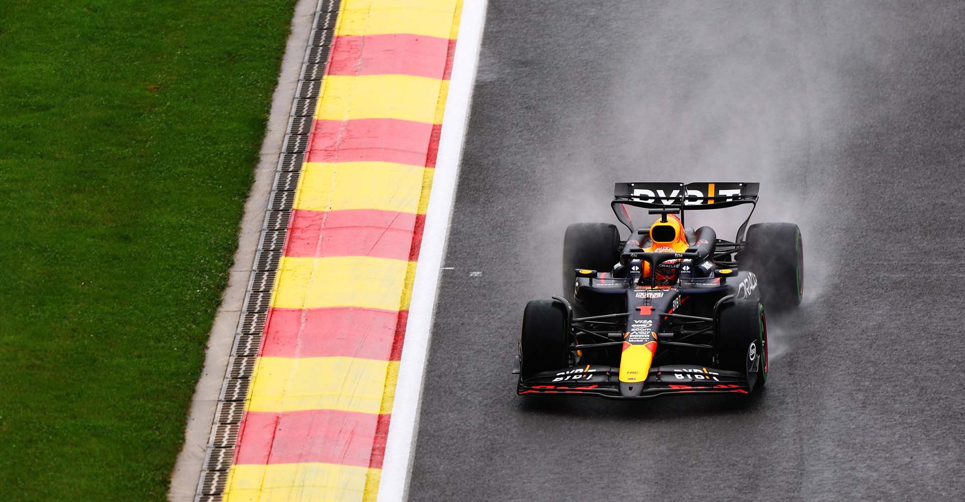 SPA, BELGIUM - JULY 27: Max Verstappen of the Netherlands driving the (1) Oracle Red Bull Racing RB20 on track during final practice ahead of the F1 Grand Prix of Belgium at Circuit de Spa-Francorchamps on July 27, 2024 in Spa, Belgium. (Photo by Dean Mouhtaropoulos/Getty Images) // Getty Images / Red Bull Content Pool // SI202407270143 // Usage for editorial use only //