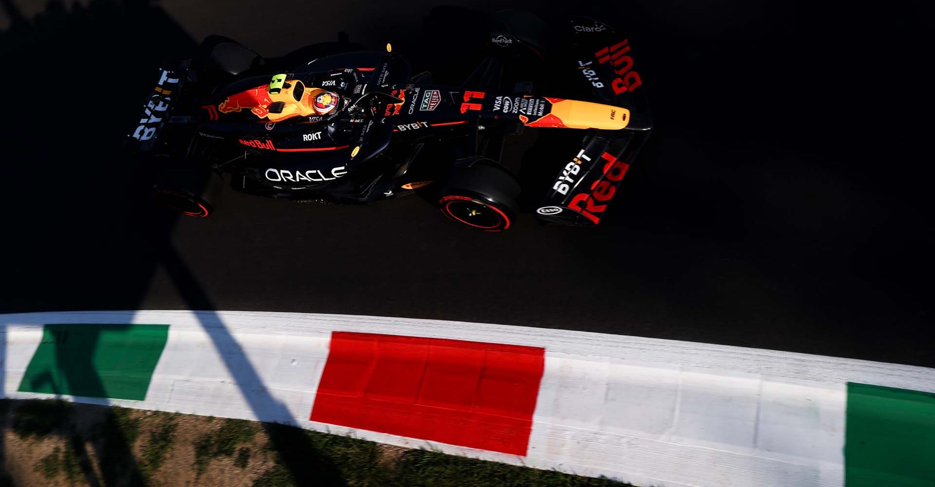 MONZA, ITALY - AUGUST 30: Sergio Perez of Mexico driving the (11) Oracle Red Bull Racing RB20 on track during practice ahead of the F1 Grand Prix of Italy at Autodromo Nazionale Monza on August 30, 2024 in Monza, Italy. (Photo by Lars Baron/Getty Images)