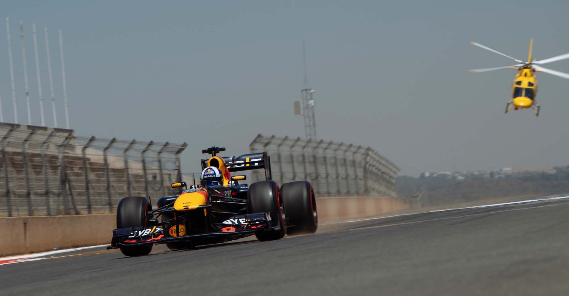 David Coulthard in Red Bull Showrun Car RB7 performs during the filming of Racing Around Kyalami in Johannesburg, South Africa on October 4, 2024. // Tyrone Bradley / Red Bull Content Pool // SI202410290805 // Usage for editorial use only //