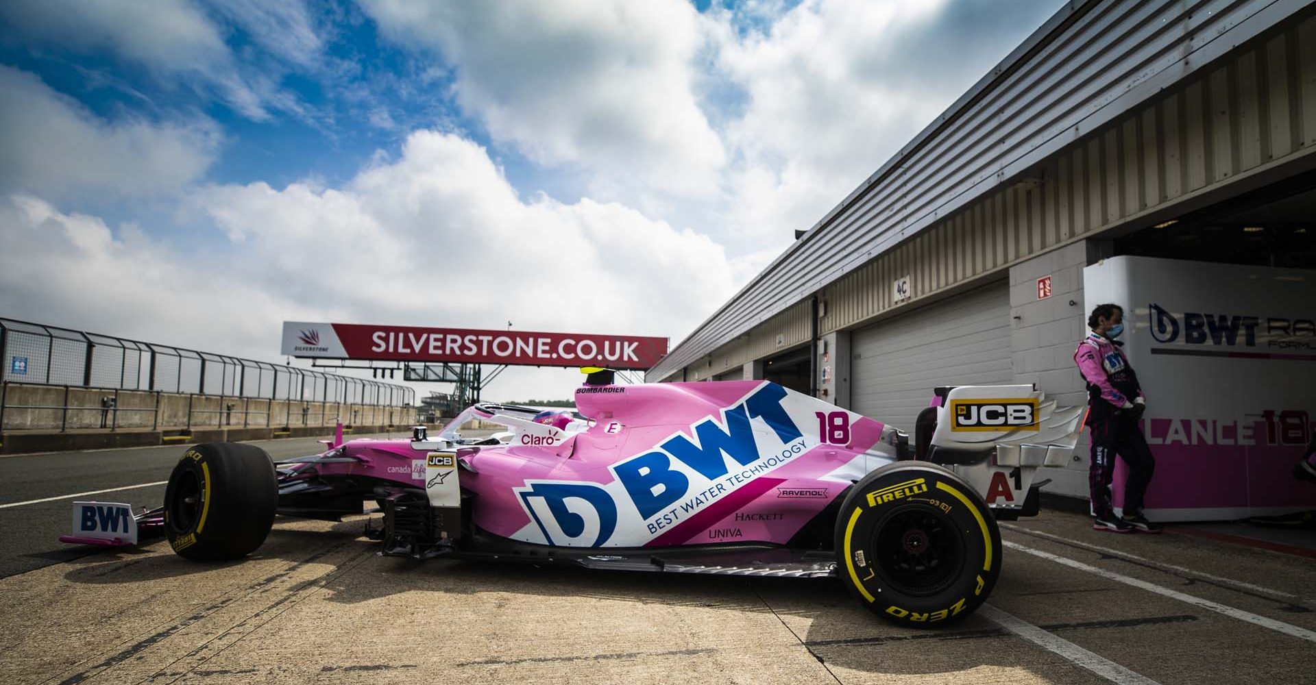 Lance Stroll, Racing Point RP20, leaves the garage