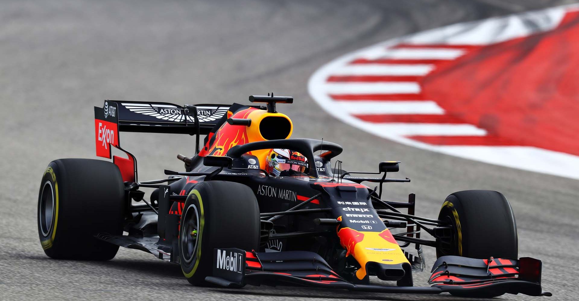 AUSTIN, TEXAS - NOVEMBER 01: Max Verstappen of the Netherlands driving the (33) Aston Martin Red Bull Racing RB15 on track during practice for the F1 Grand Prix of USA at Circuit of The Americas on November 01, 2019 in Austin, Texas. (Photo by Mark Thompson/Getty Images) // Getty Images / Red Bull Content Pool  // AP-2229CNCBH2111 // Usage for editorial use only //