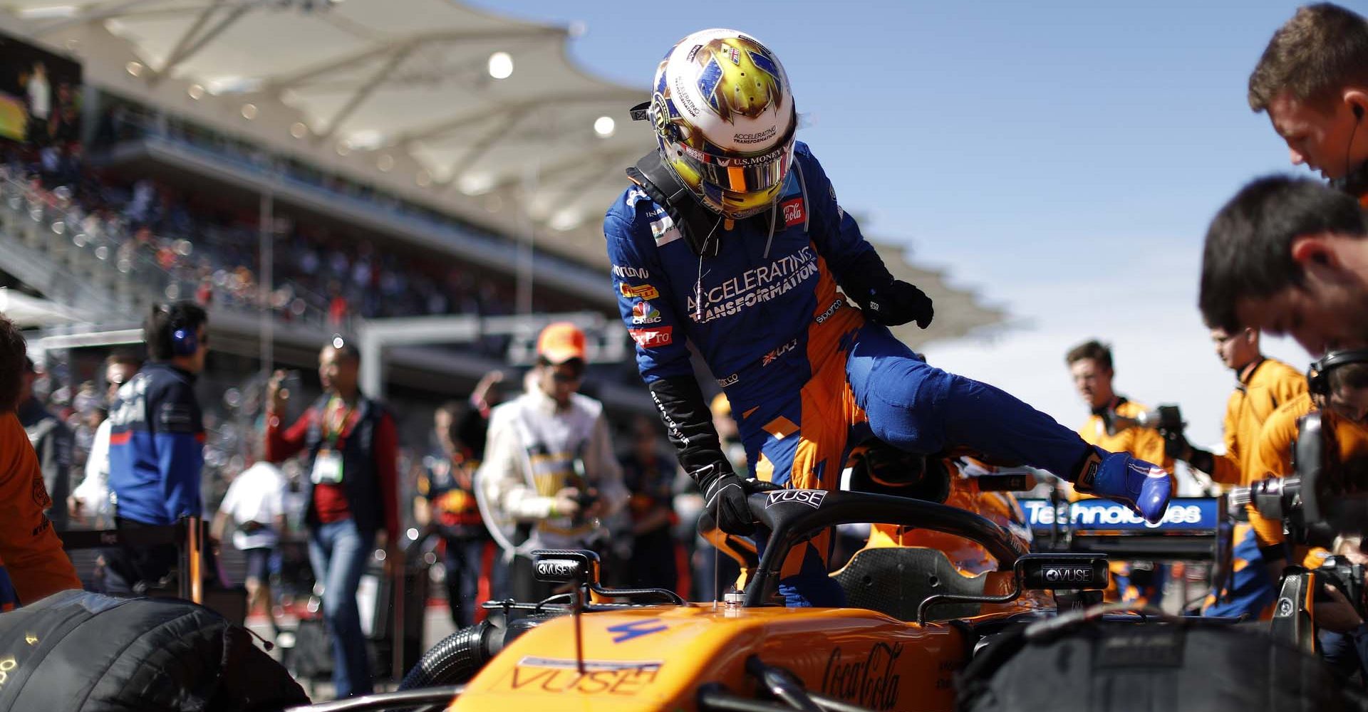 Lando Norris, McLaren MCL34, on the grid