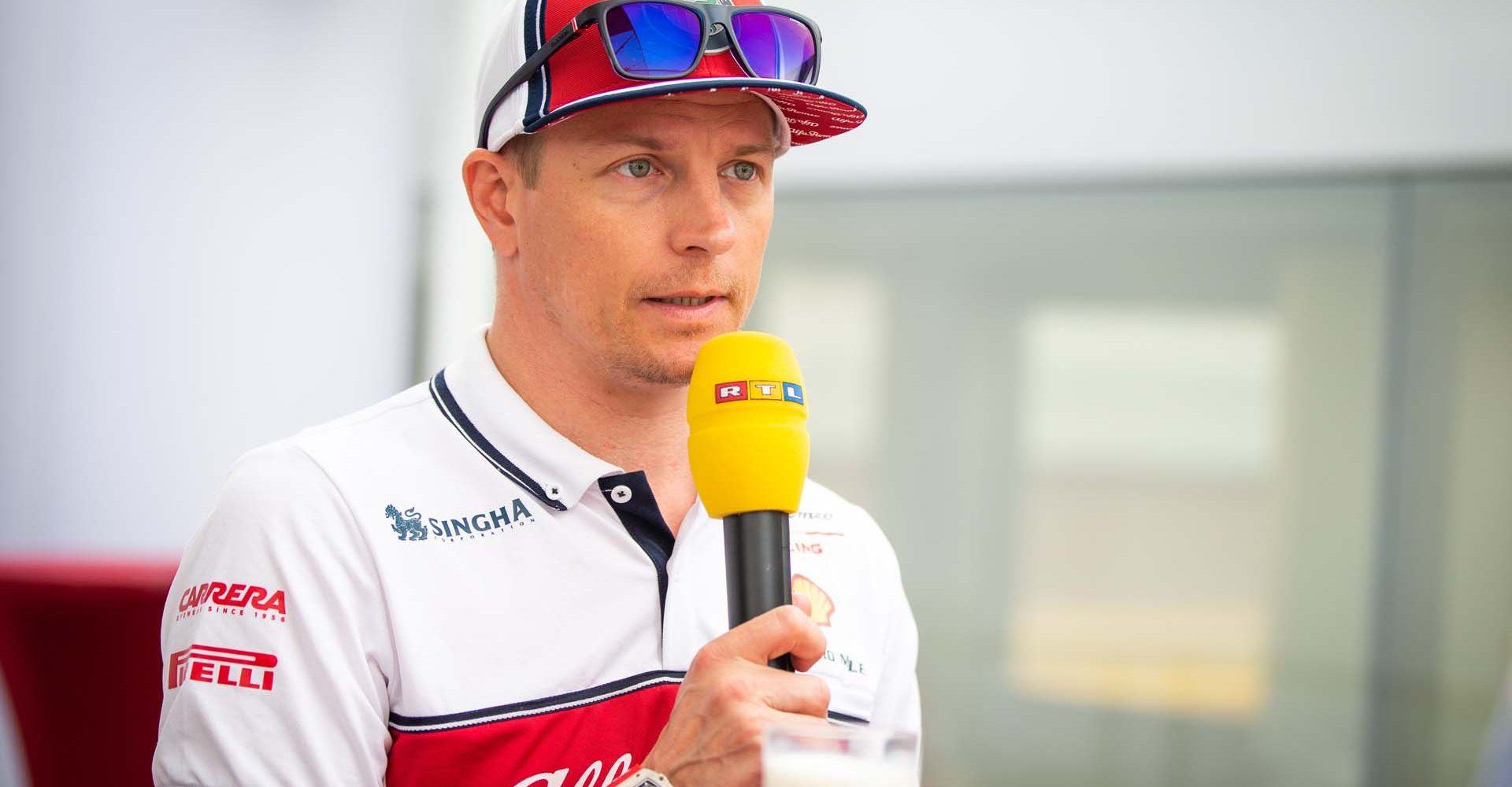 RAIKKONEN Kimi (fin), Alfa Romeo Racing C38, portrait with TV during the 2019 Formula One World Championship, Grand Prix of Monaco from on May 23 to 26 in Monaco - Photo Antonin Vincent / DPPI Räikkönen RTL