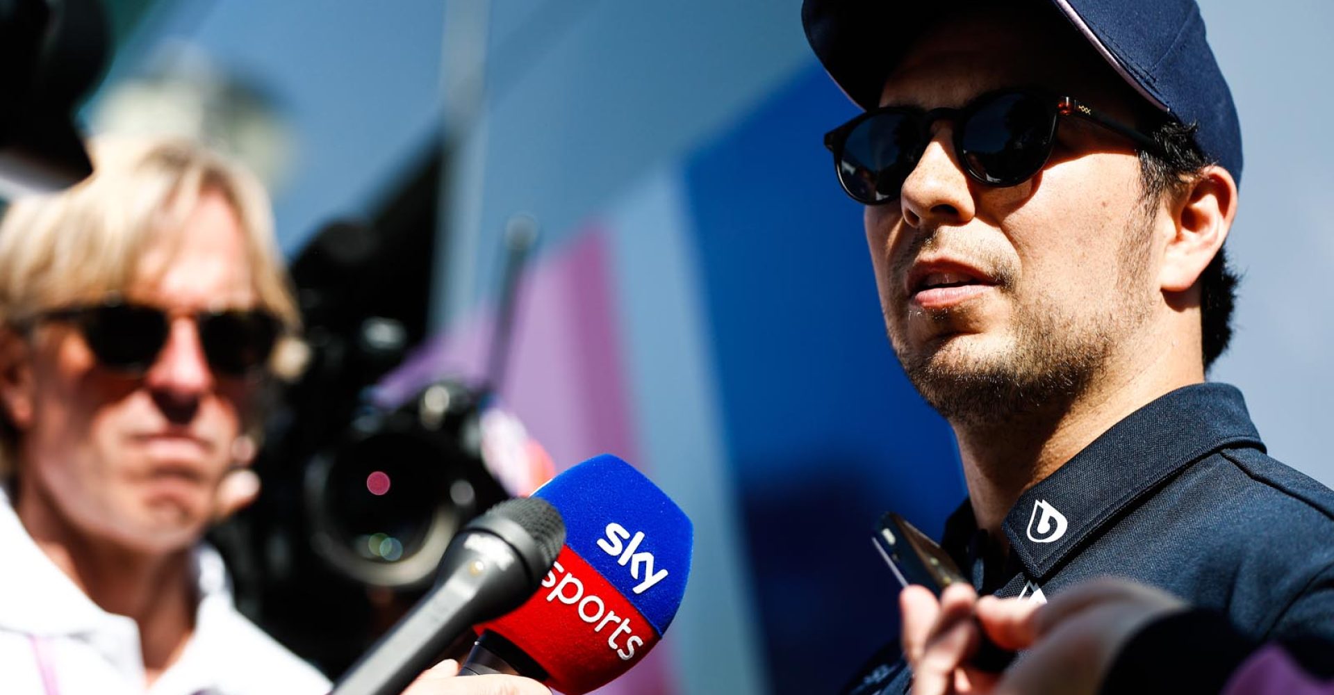 Sergio Perez, Racing Point talks to the press Sky Sports F1