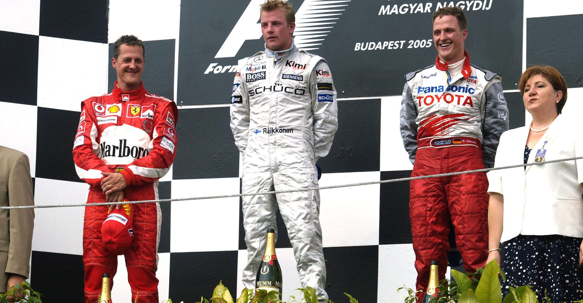 Kimi Räikkönen, Michael Schumacher, Ralf Schumacher, Hungarian Grand Prix 2005