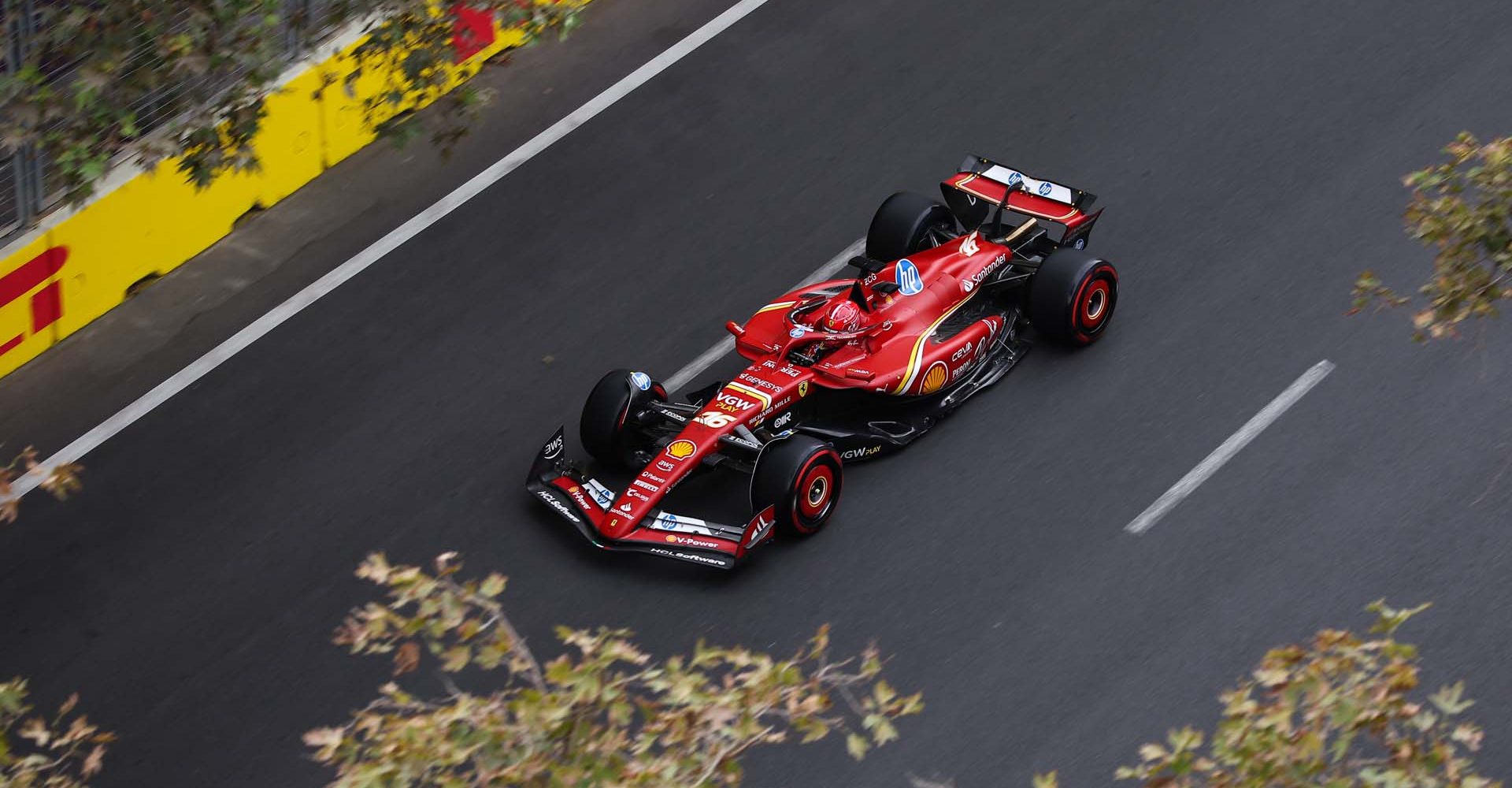 16 LECLERC Charles (mco), Scuderia Ferrari SF-24, action during the Formula 1 Azerbaijan Grand Prix 2024, 17th round of the 2024 Formula One World Championship from September 13 to 15, 2024 on the Baku City Circuit, in Baku, Azerbaijan - Photo DPPI