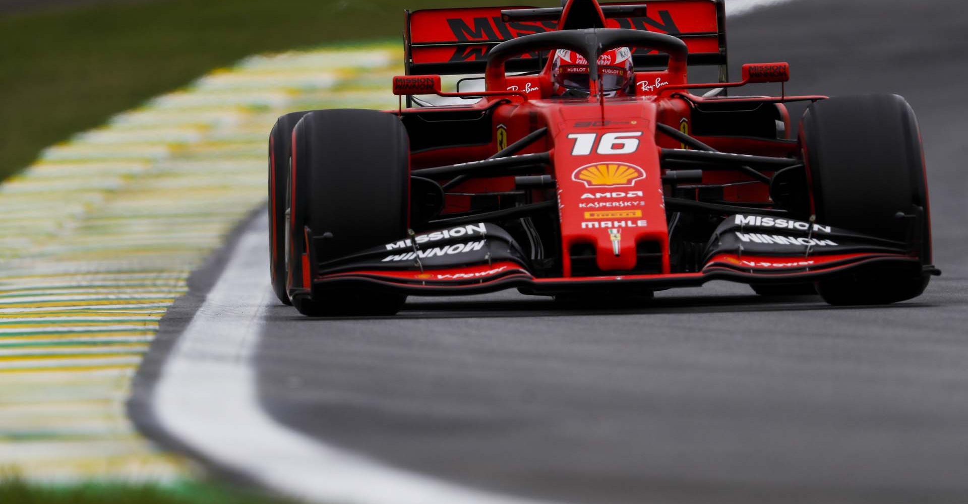 SAO PAULO, BRAZIL - NOVEMBER 15: Charles Leclerc, Ferrari SF90 during the 2019 Formula One Brazilian Grand Prix at Aut√≥dromo Jos√© Carlos Pace, on November 15, 2019 in Sao Paulo, Brazil. (Photo by Zak Mauger / LAT Images)